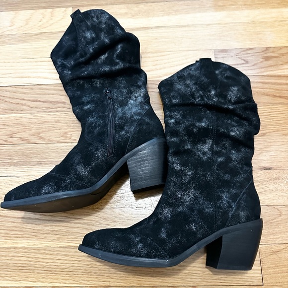 Vaneli Catkin Western Heeled Pull on slouch boot Black/silver - Picture 3 of 12